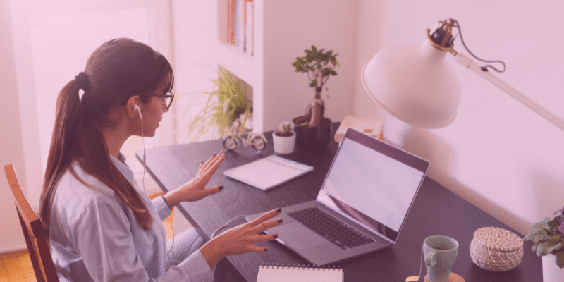 Photo of woman working at desk